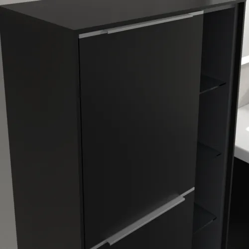 Bild von VILLEROY BOCH Subway 3.0 Mittelschrank, 2 Türen, 574 x 1200 x 362 mm, Volcano Black / Volcano Black #C59800VL