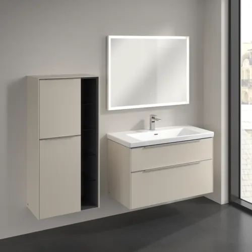 Bild von VILLEROY BOCH Subway 3.0 Mittelschrank, 2 Türen, 574 x 1200 x 362 mm, Cashmere Grey / Cashmere Grey #C59800VN