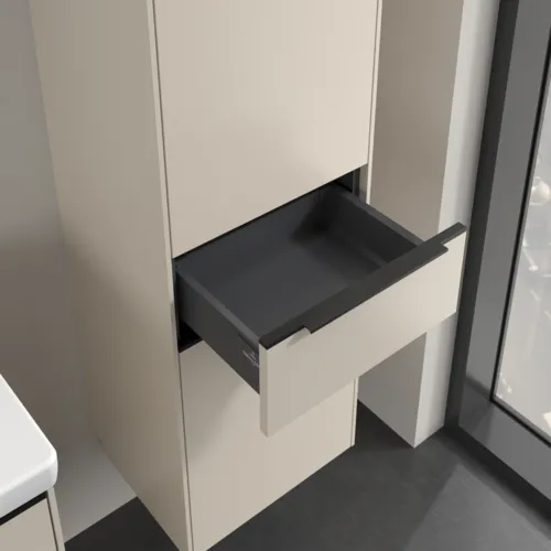 Bild von VILLEROY BOCH Subway 3.0 Hochschrank, 2 Türen, 1 Auszug, 400 x 1710 x 362 mm, Cashmere Grey / Cashmere Grey #C59101VN