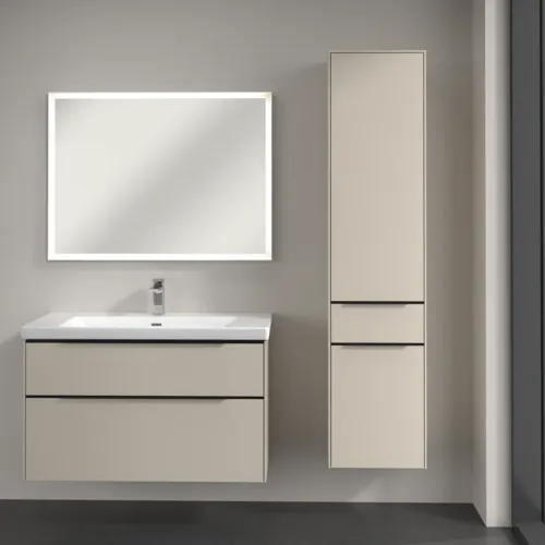 Bild von VILLEROY BOCH Subway 3.0 Hochschrank, 2 Türen, 1 Auszug, 400 x 1710 x 362 mm, Cashmere Grey / Cashmere Grey #C59101VN
