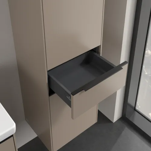 Bild von VILLEROY BOCH Subway 3.0 Hochschrank, 2 Türen, 1 Auszug, 400 x 1710 x 362 mm, Taupe / Taupe #C59101VM