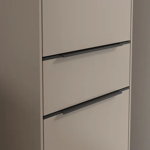 Bild von VILLEROY BOCH Subway 3.0 Hochschrank, 2 Türen, 1 Auszug, 400 x 1710 x 362 mm, Taupe / Taupe #C59101VM