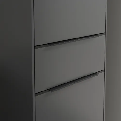 VILLEROY BOCH Subway 3.0 Hochschrank, 2 Türen, 1 Auszug, 400 x 1710 x 362 mm, Graphite / Graphite #C59101VR, Bild 7