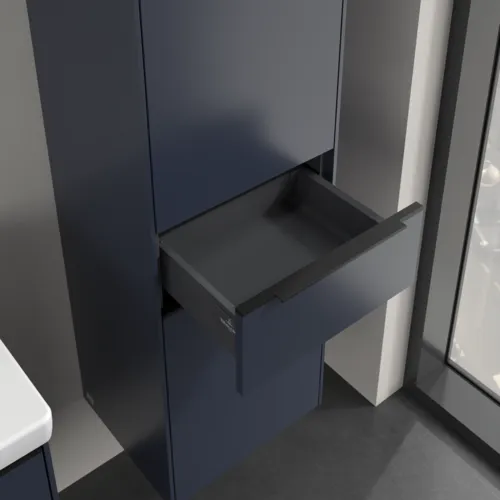 Bild von VILLEROY BOCH Subway 3.0 Hochschrank, 2 Türen, 1 Auszug, 400 x 1710 x 362 mm, Marine Blue / Marine Blue #C59101VQ