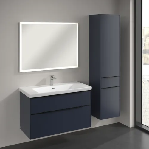 Bild von VILLEROY BOCH Subway 3.0 Hochschrank, 2 Türen, 1 Auszug, 400 x 1710 x 362 mm, Marine Blue / Marine Blue #C59101VQ