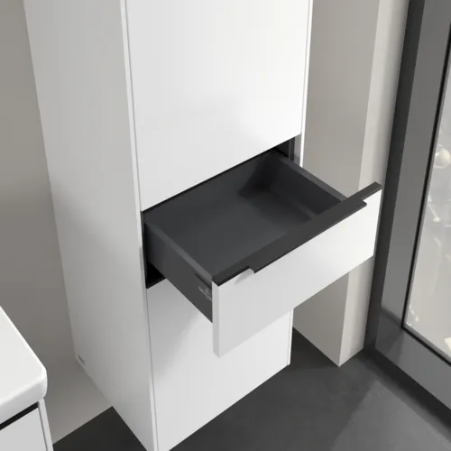 Bild von VILLEROY BOCH Subway 3.0 Hochschrank, 2 Türen, 1 Auszug, 400 x 1710 x 362 mm, Pure White / Pure White #C59101VF
