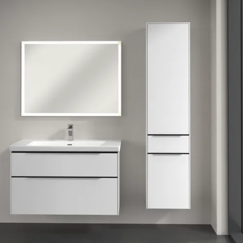 Bild von VILLEROY BOCH Subway 3.0 Hochschrank, 2 Türen, 1 Auszug, 400 x 1710 x 362 mm, Pure White / Pure White #C59101VF