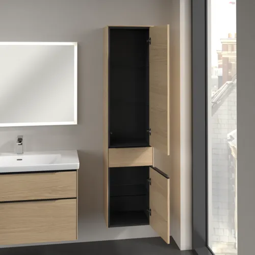 Bild von VILLEROY BOCH Subway 3.0 Hochschrank, 2 Türen, 1 Auszug, 400 x 1710 x 362 mm, Nordic Oak / Nordic Oak #C59101VJ