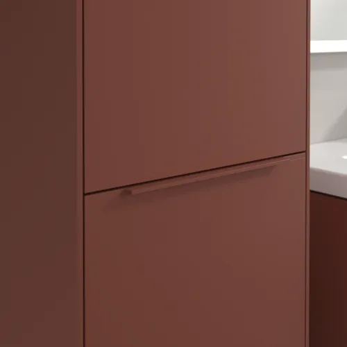Bild von VILLEROY BOCH Subway 3.0 Hochschrank, 1 Tür, 1 Wäscheklappe, 450 x 1710 x 362 mm, Wine Red / Wine Red #C59202AH