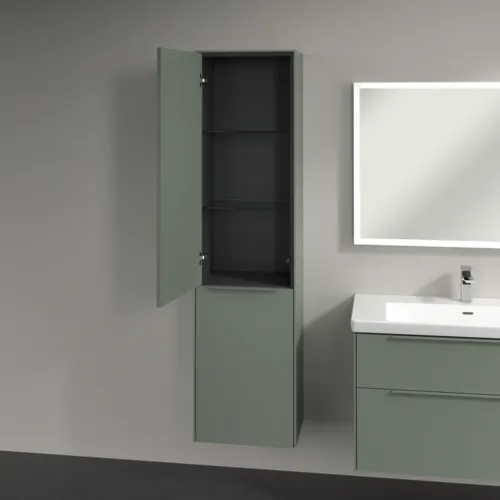 Bild von VILLEROY BOCH Subway 3.0 Hochschrank, 1 Tür, 1 Wäscheklappe, 450 x 1710 x 362 mm, Soft Green / Soft Green #C59202AF