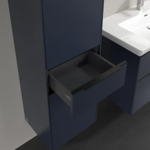 Bild von VILLEROY BOCH Subway 3.0 Hochschrank, 2 Türen, 1 Auszug, 400 x 1710 x 362 mm, Marine Blue / Marine Blue #C59001VQ