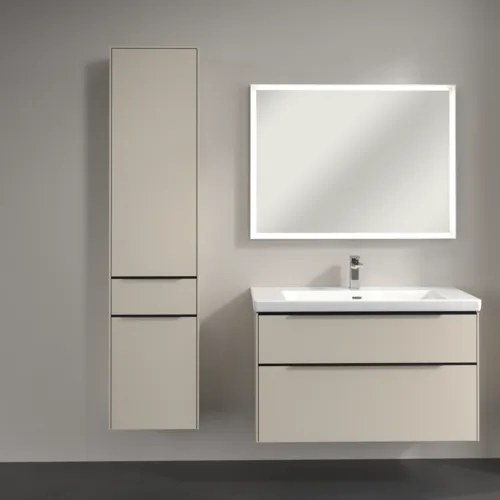 Bild von VILLEROY BOCH Subway 3.0 Hochschrank, 2 Türen, 1 Auszug, 400 x 1710 x 362 mm, Cashmere Grey / Cashmere Grey #C59001VN