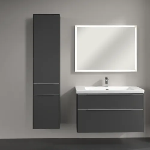Bild von VILLEROY BOCH Subway 3.0 Hochschrank, 2 Türen, 1 Auszug, 400 x 1710 x 362 mm, Graphite / Graphite #C59001VR