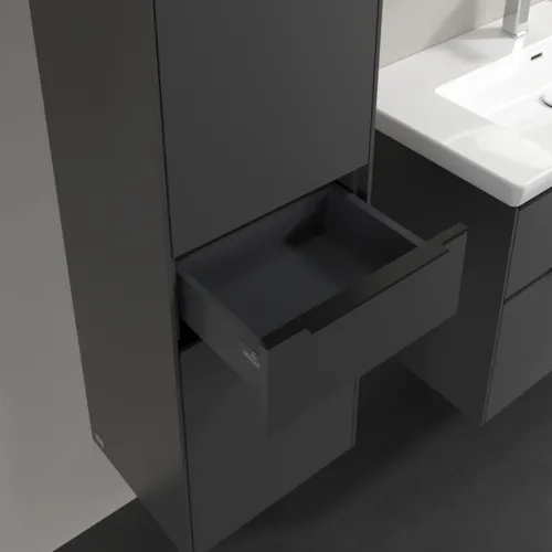 Bild von VILLEROY BOCH Subway 3.0 Hochschrank, 2 Türen, 1 Auszug, 400 x 1710 x 362 mm, Graphite / Graphite #C59001VR