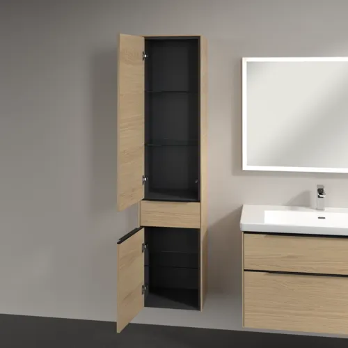 Bild von VILLEROY BOCH Subway 3.0 Hochschrank, 2 Türen, 1 Auszug, 400 x 1710 x 362 mm, Nordic Oak / Nordic Oak #C59001VJ