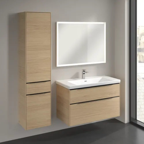 Bild von VILLEROY BOCH Subway 3.0 Hochschrank, 2 Türen, 1 Auszug, 400 x 1710 x 362 mm, Nordic Oak / Nordic Oak #C59001VJ