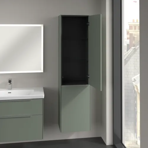 Bild von VILLEROY BOCH Subway 3.0 Hochschrank, 1 Tür, 1 Wäscheklappe, 450 x 1710 x 362 mm, Soft Green / Soft Green #C59300AF