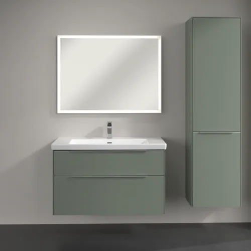 Bild von VILLEROY BOCH Subway 3.0 Hochschrank, 1 Tür, 1 Wäscheklappe, 450 x 1710 x 362 mm, Soft Green / Soft Green #C59300AF