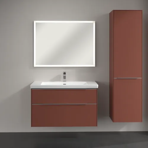 Bild von VILLEROY BOCH Subway 3.0 Hochschrank, 1 Tür, 1 Wäscheklappe, 450 x 1710 x 362 mm, Wine Red / Wine Red #C59300AH