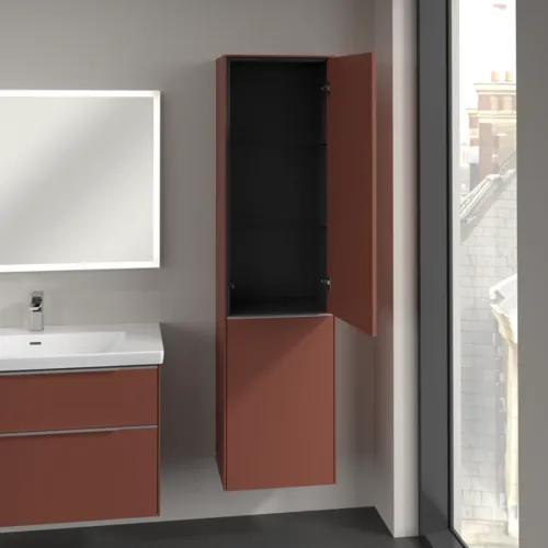 Bild von VILLEROY BOCH Subway 3.0 Hochschrank, 1 Tür, 1 Wäscheklappe, 450 x 1710 x 362 mm, Wine Red / Wine Red #C59300AH