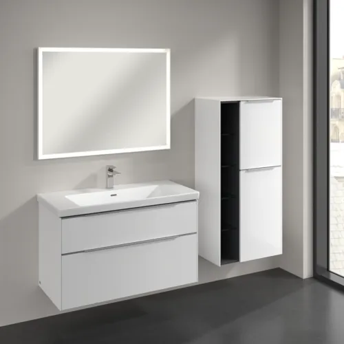 Bild von VILLEROY BOCH Subway 3.0 Mittelschrank, 2 Türen, 574 x 1200 x 362 mm, Brilliant White / Brilliant White #C59900VE