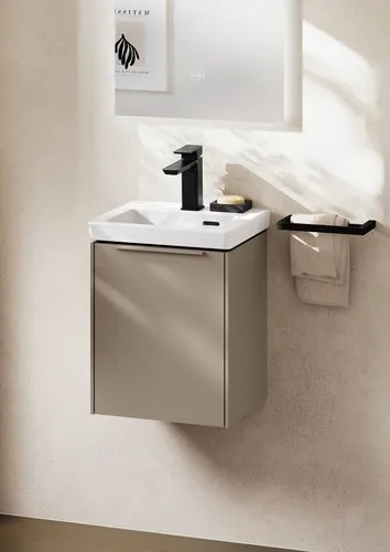 Bild von VILLEROY BOCH Subway 3.0 Einhebel-Waschtischarmatur mit Zugstangen- Ablaufgarnitur, Matt Black #TVW112002000K5