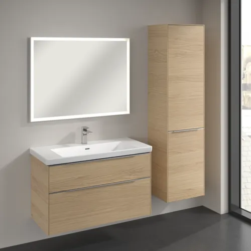 Bild von VILLEROY BOCH Subway 3.0 Hochschrank, 1 Tür, 1 Wäscheklappe, 450 x 1710 x 362 mm, Nordic Oak / Nordic Oak #C59300VJ