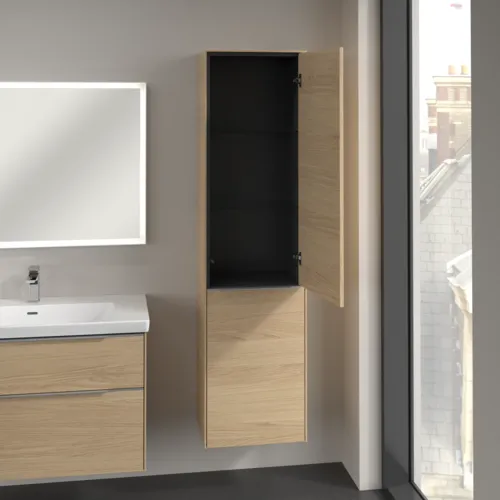 Bild von VILLEROY BOCH Subway 3.0 Hochschrank, 1 Tür, 1 Wäscheklappe, 450 x 1710 x 362 mm, Nordic Oak / Nordic Oak #C59300VJ