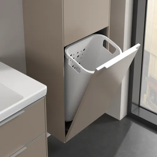 Bild von VILLEROY BOCH Subway 3.0 Hochschrank, 1 Tür, 1 Wäscheklappe, 450 x 1710 x 362 mm, Taupe / Taupe #C59300VM