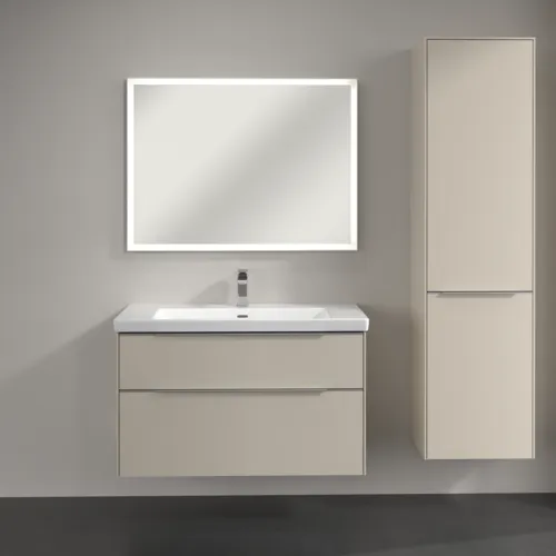 Bild von VILLEROY BOCH Subway 3.0 Hochschrank, 1 Tür, 1 Wäscheklappe, 450 x 1710 x 362 mm, Cashmere Grey / Cashmere Grey #C59300VN