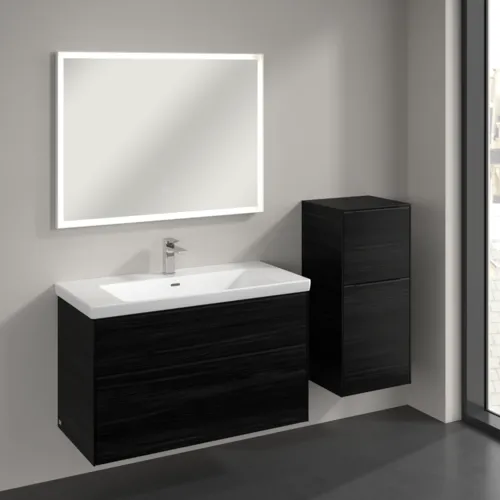 Bild von VILLEROY BOCH Subway 3.0 Seitenschrank, 1 Auszug, 1 Tür, 400 x 860 x 362 mm, Black Oak / Black Oak #C59501AB