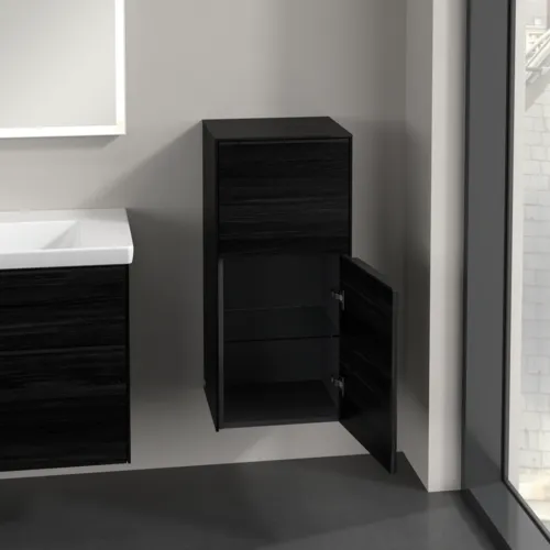 Bild von VILLEROY BOCH Subway 3.0 Seitenschrank, 1 Auszug, 1 Tür, 400 x 860 x 362 mm, Black Oak / Black Oak #C59501AB