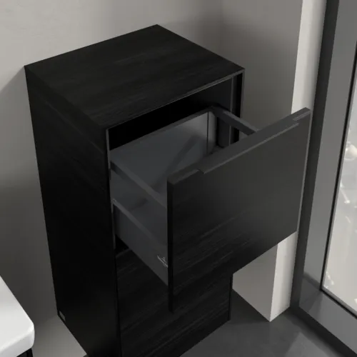 Bild von VILLEROY BOCH Subway 3.0 Seitenschrank, 1 Auszug, 1 Tür, 400 x 860 x 362 mm, Black Oak / Black Oak #C59501AB
