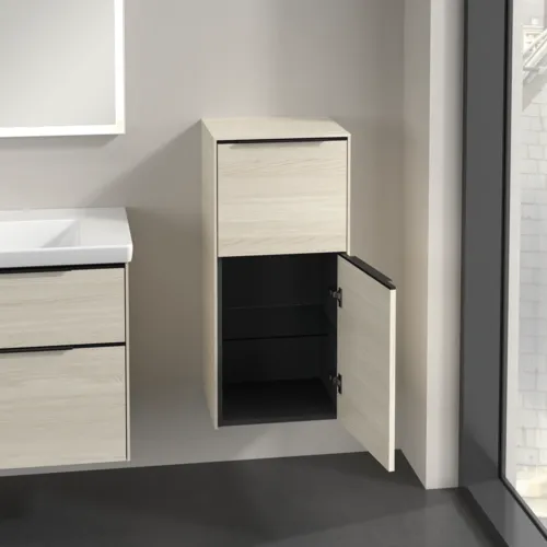 Bild von VILLEROY BOCH Subway 3.0 Seitenschrank, 1 Auszug, 1 Tür, 400 x 860 x 362 mm, White Oak / White Oak #C59501AA