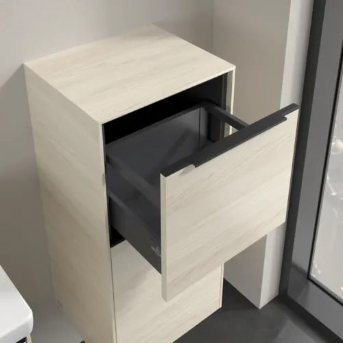 Bild von VILLEROY BOCH Subway 3.0 Seitenschrank, 1 Auszug, 1 Tür, 400 x 860 x 362 mm, White Oak / White Oak #C59501AA