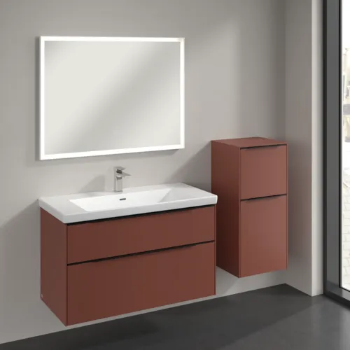 Bild von VILLEROY BOCH Subway 3.0 Seitenschrank, 1 Auszug, 1 Tür, 400 x 860 x 362 mm, Wine Red / Wine Red #C59501AH