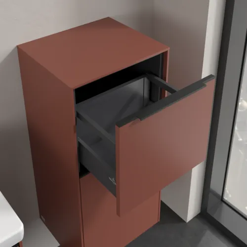 Bild von VILLEROY BOCH Subway 3.0 Seitenschrank, 1 Auszug, 1 Tür, 400 x 860 x 362 mm, Wine Red / Wine Red #C59501AH