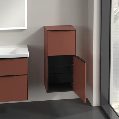 Bild von VILLEROY BOCH Subway 3.0 Seitenschrank, 1 Auszug, 1 Tür, 400 x 860 x 362 mm, Wine Red / Wine Red #C59501AH