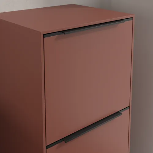 Bild von VILLEROY BOCH Subway 3.0 Seitenschrank, 1 Auszug, 1 Tür, 400 x 860 x 362 mm, Wine Red / Wine Red #C59501AH
