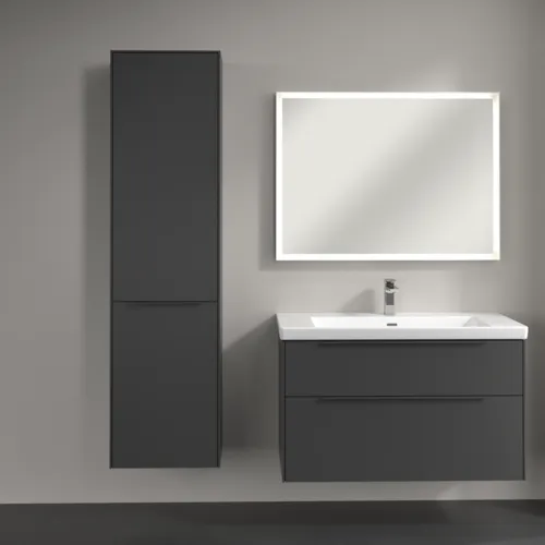 Bild von VILLEROY BOCH Subway 3.0 Hochschrank, 1 Tür, 1 Wäscheklappe, 450 x 1710 x 362 mm, Graphite / Graphite #C59202VR