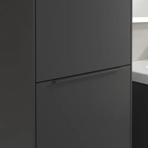 Bild von VILLEROY BOCH Subway 3.0 Hochschrank, 1 Tür, 1 Wäscheklappe, 450 x 1710 x 362 mm, Graphite / Graphite #C59202VR