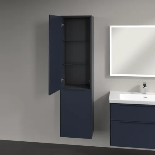 Bild von VILLEROY BOCH Subway 3.0 Hochschrank, 1 Tür, 1 Wäscheklappe, 450 x 1710 x 362 mm, Marine Blue / Marine Blue #C59202VQ