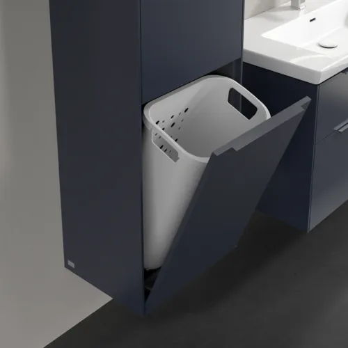 Bild von VILLEROY BOCH Subway 3.0 Hochschrank, 1 Tür, 1 Wäscheklappe, 450 x 1710 x 362 mm, Marine Blue / Marine Blue #C59202VQ