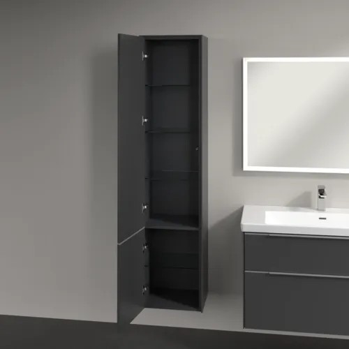 Bild von VILLEROY BOCH Subway 3.0 Hochschrank, 2 Türen, 400 x 1710 x 362 mm, Graphite / Graphite #C58600VR