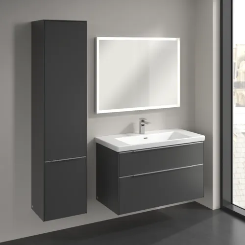 Bild von VILLEROY BOCH Subway 3.0 Hochschrank, 2 Türen, 400 x 1710 x 362 mm, Graphite / Graphite #C58600VR