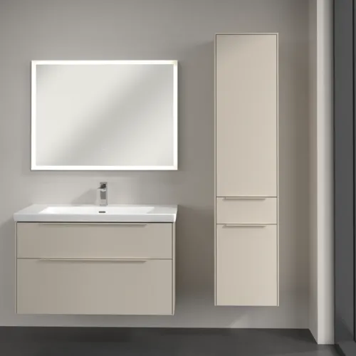 Bild von VILLEROY BOCH Subway 3.0 Hochschrank, 2 Türen, 1 Auszug, 400 x 1710 x 362 mm, Cashmere Grey / Cashmere Grey #C59102VN
