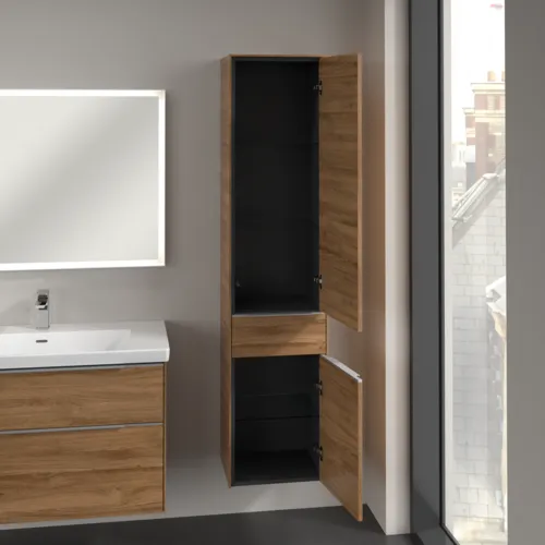 Bild von VILLEROY BOCH Subway 3.0 Hochschrank, 2 Türen, 1 Auszug, 400 x 1710 x 362 mm, Kansas Oak / Kansas Oak #C59100RH