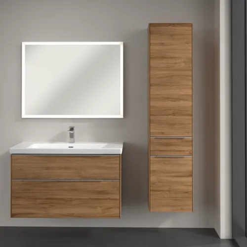 Bild von VILLEROY BOCH Subway 3.0 Hochschrank, 2 Türen, 1 Auszug, 400 x 1710 x 362 mm, Kansas Oak / Kansas Oak #C59100RH