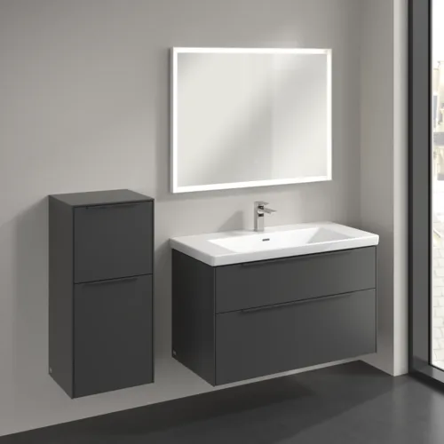 Bild von VILLEROY BOCH Subway 3.0 Seitenschrank, 1 Auszug, 1 Tür, 400 x 860 x 362 mm, Graphite / Graphite #C59402VR