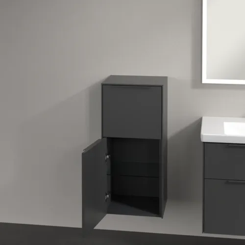 Bild von VILLEROY BOCH Subway 3.0 Seitenschrank, 1 Auszug, 1 Tür, 400 x 860 x 362 mm, Graphite / Graphite #C59402VR